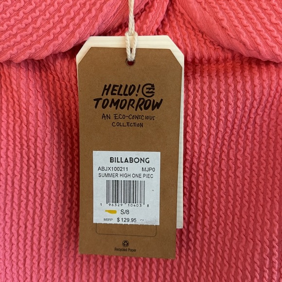👙NWT BILLABONG SWIM | HIGH-WAISTED | UNDERWIRE | ONE PIECE | CORAL | SMALL - Picture 9 of 12